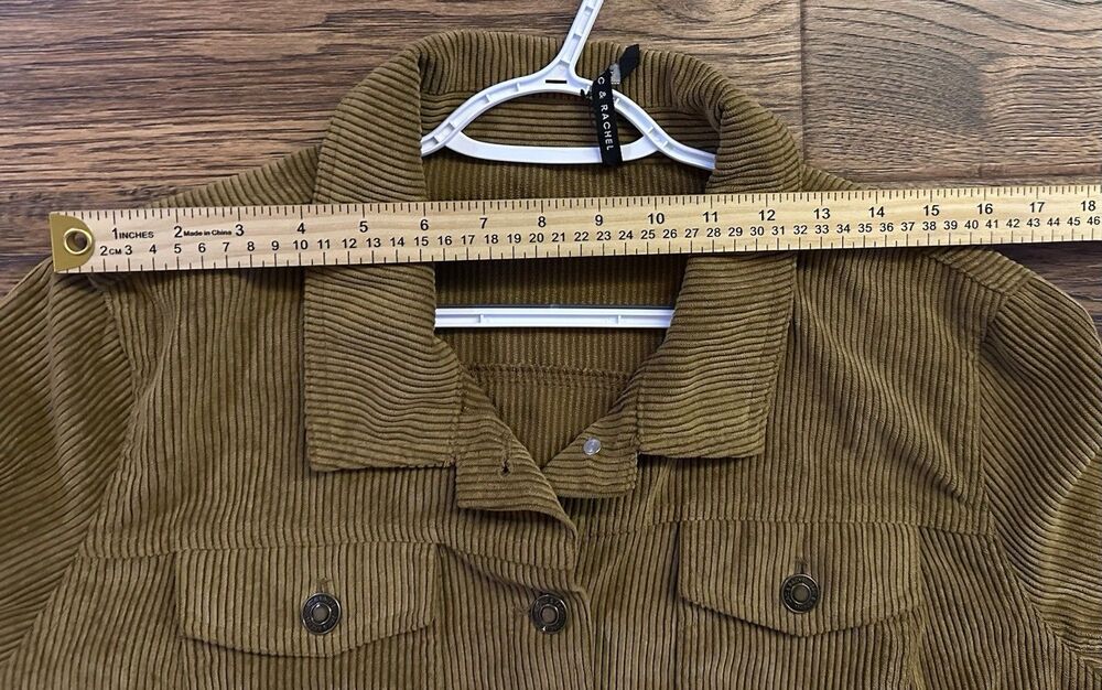 Zac & Rachel Women's Large Brown Corduroy Trucker Jacket Button Front Fall - Picture 6 of 7